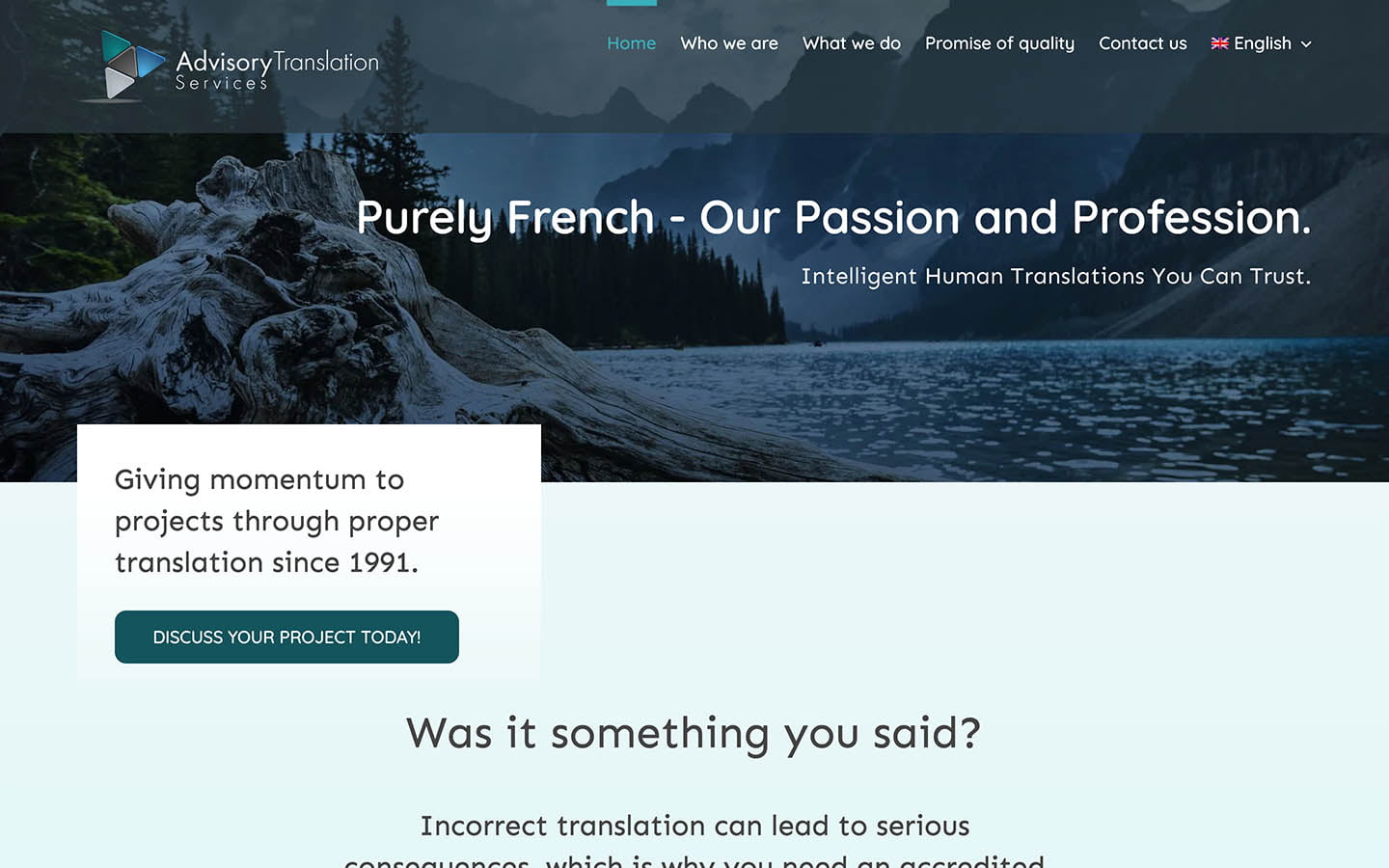 Advisory Translation Services Website Screenshot | Creative Elements Consulting