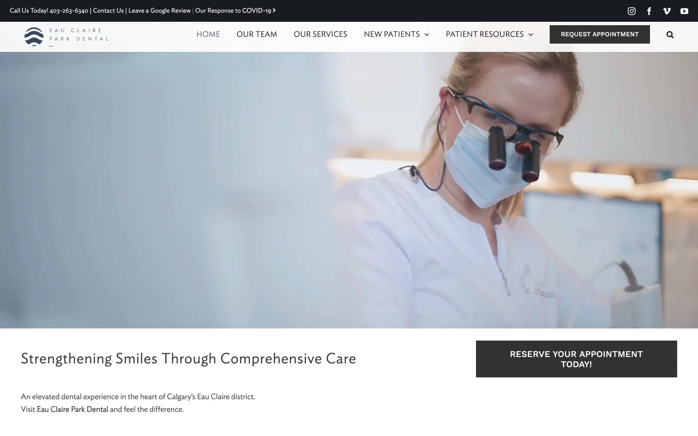 Eau Claire Park Dental Website Screenshot | Creative Elements Consulting Eau Claire Park Dental Website Screenshot | Creative Elements Consulting