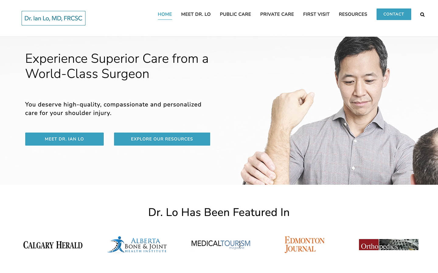 Dr. Ian Lo Website Screenshot | Creative Elements Consulting