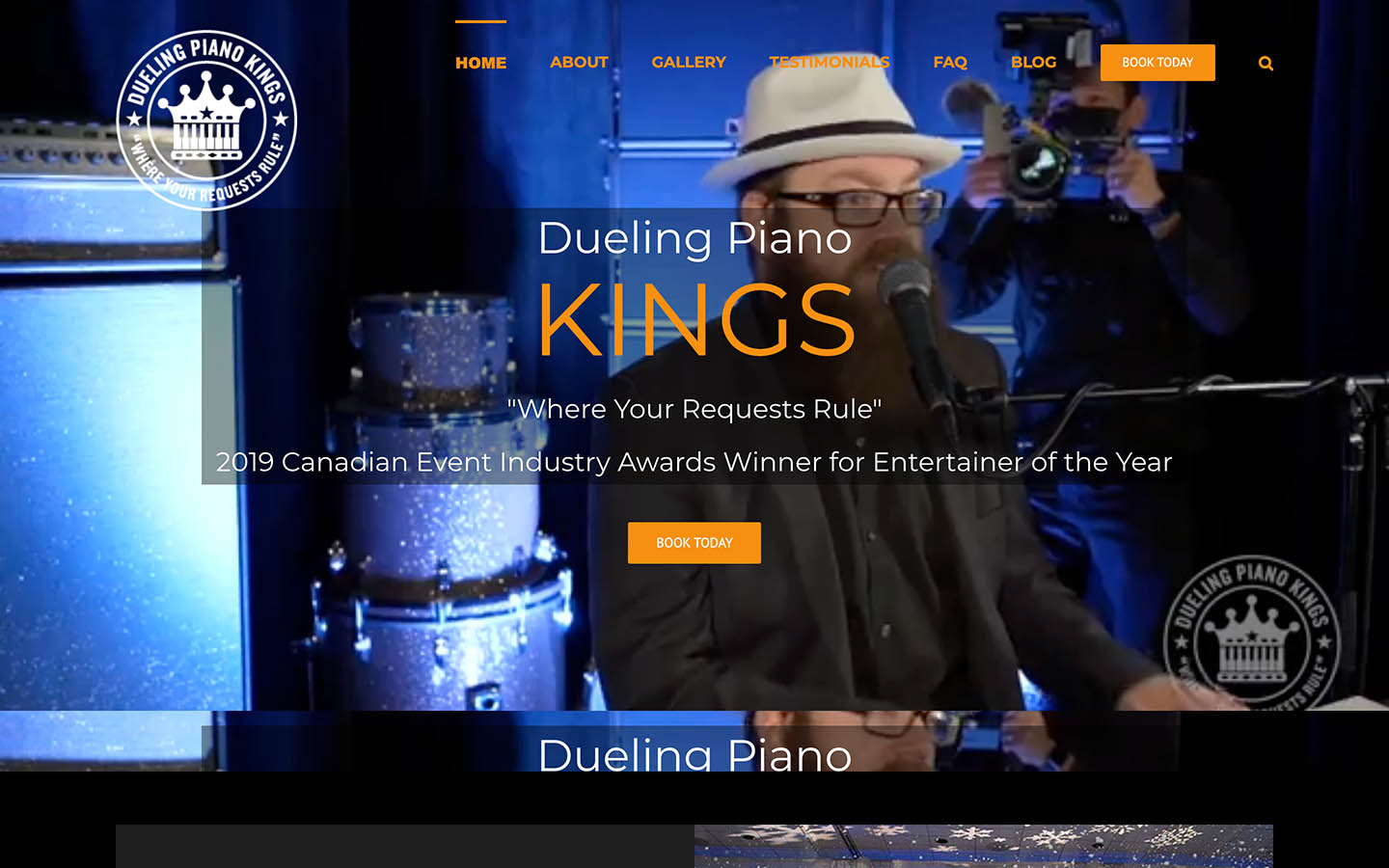 Dueling Piano Kings Website Screenshot | Creative Elements Consulting