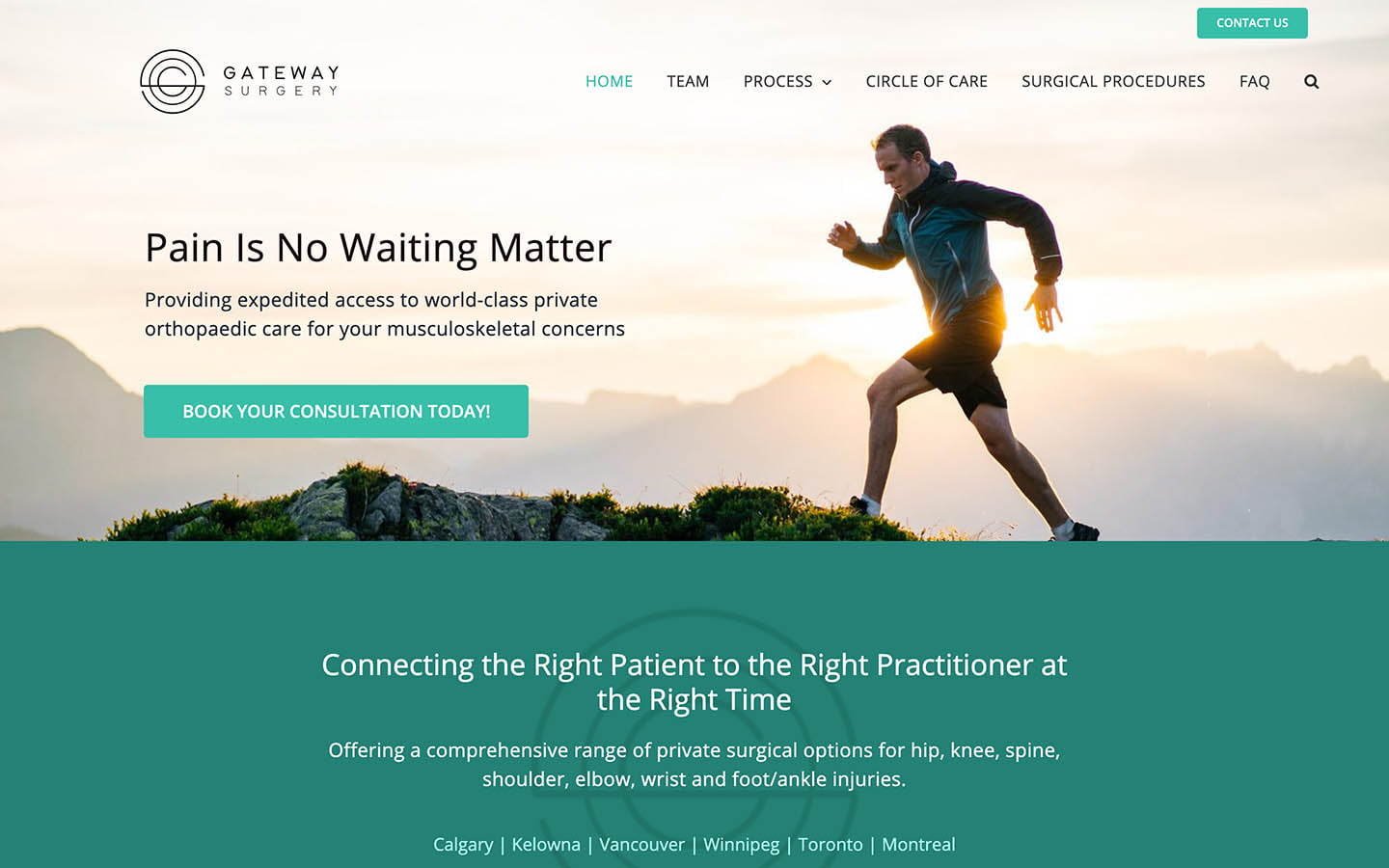 Gateway Surgery Website Screenshot | Creative Elements Consulting