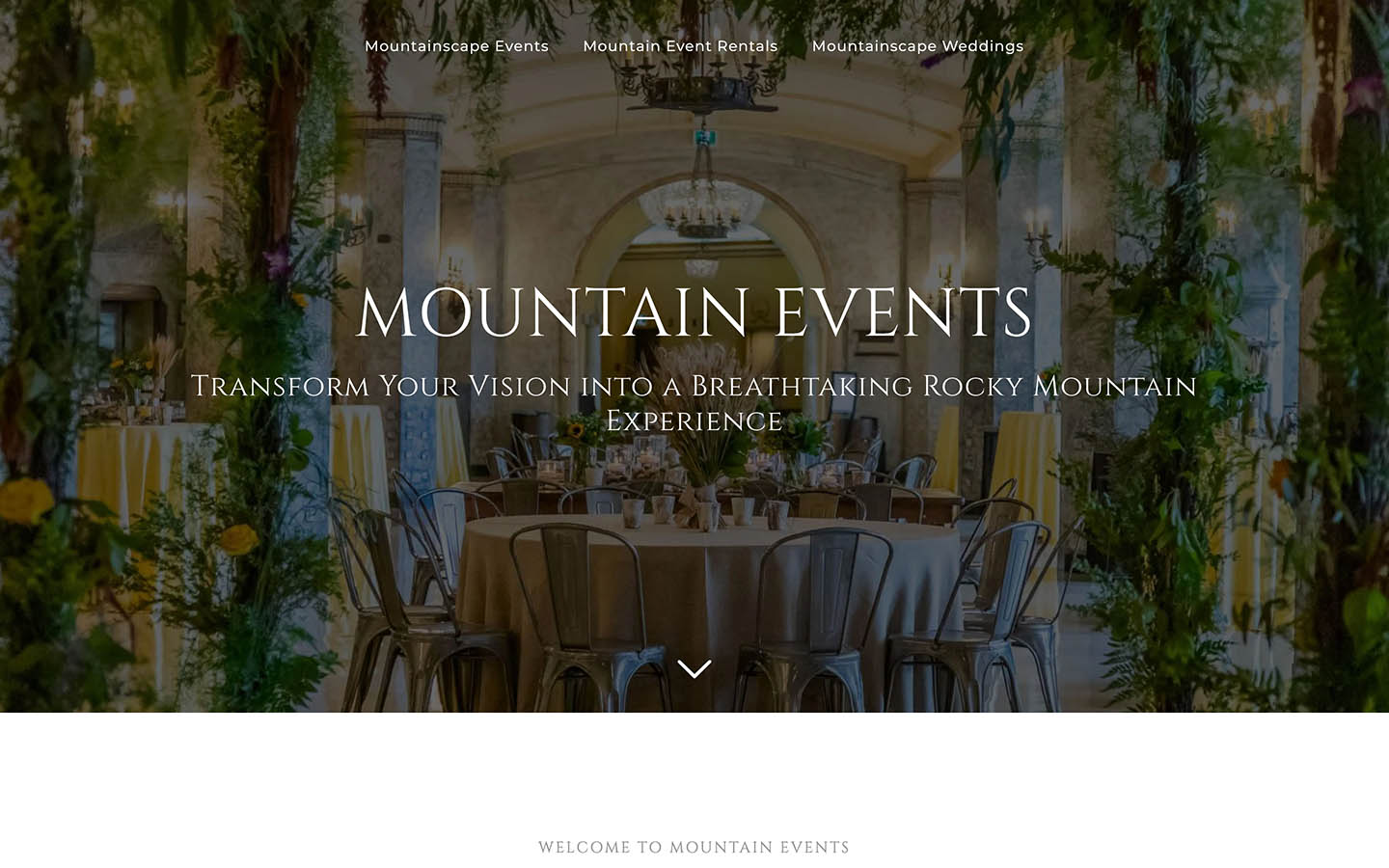 Mountain Events Website Screenshot | Creative Elements Consulting