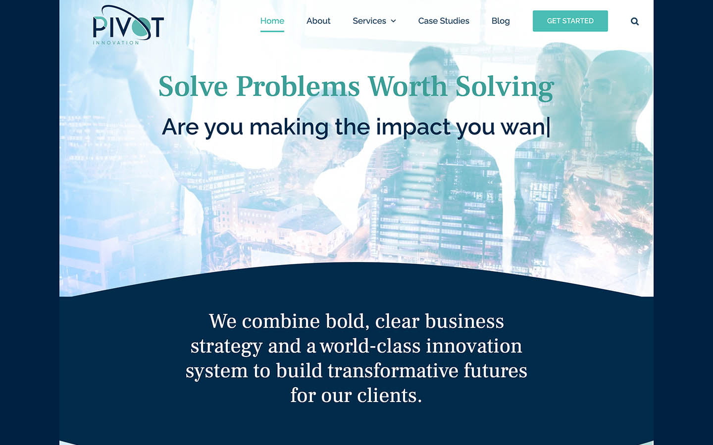Pivot Innovation Website Screenshot | Creative Elements Consulting