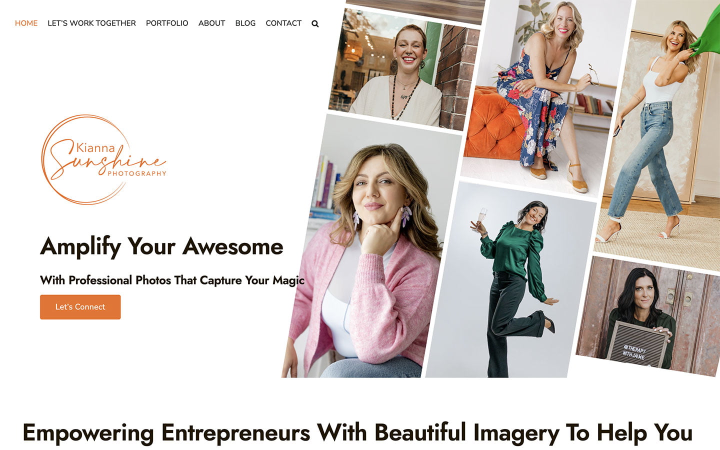 Kianna Sunshine Website Screenshot | Creative Elements Consulting